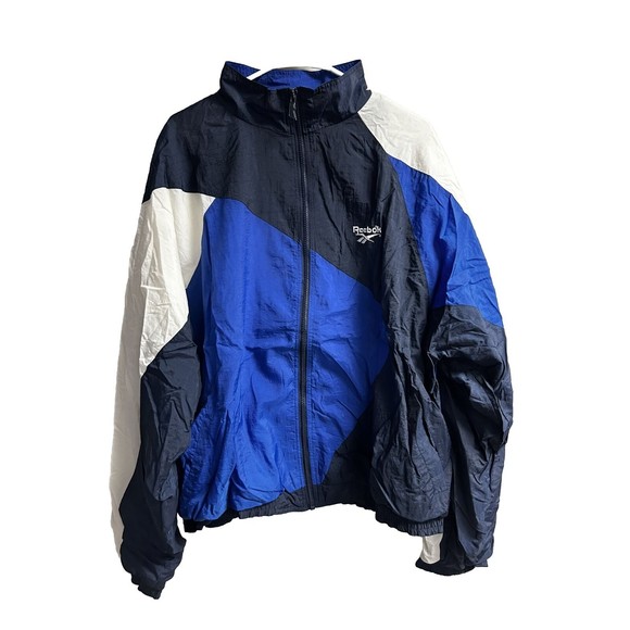 Reebok | Jackets & Coats | Vintage Blue White Reebok Windbreaker Track ...